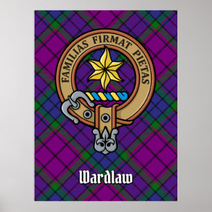 Clan Wardlaw Wappen über Tartan Poster