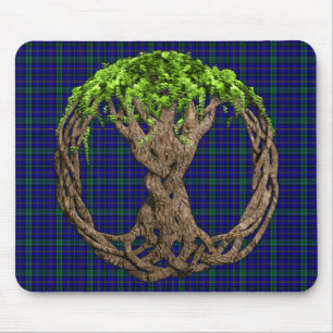 Clan Weir Tartan und keltischer Baum des Lebens Mousepad