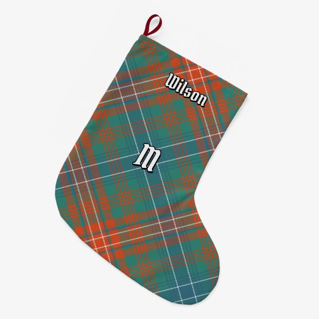 Clan Wilson Ancient Tartan Großer Weihnachtsstrumpf (Vorderansicht (hängend))