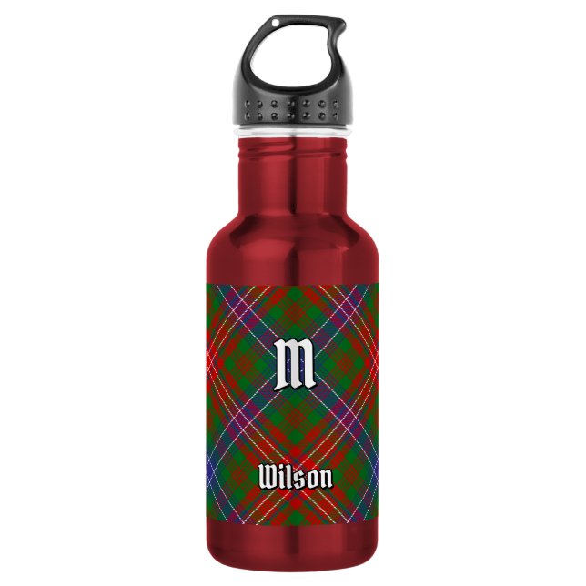 Clan Wilson Modern Tartan Edelstahlflasche (Vorderseite)