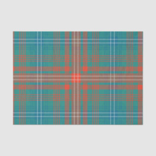 Clan Wilson Orange Turquoise Kariert Karo Tartan Seidenpapier