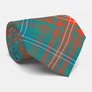 Clan Wilson Tartan Karo Orange Türkis Muster Krawatte