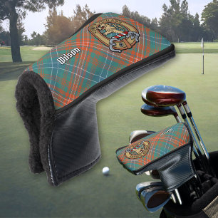Clan Wilson Wappen über Ancient Tartan Golf Headcover
