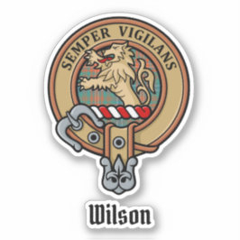 Clan Wilson Wappen über antikes Tartan Aufkleber