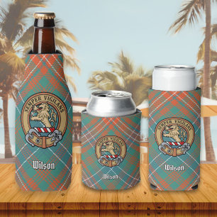 Clan Wilson Wappen über antikes Tartan Flaschenkühler