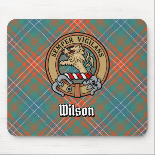 Clan Wilson Wappen über antikes Tartan Mousepad