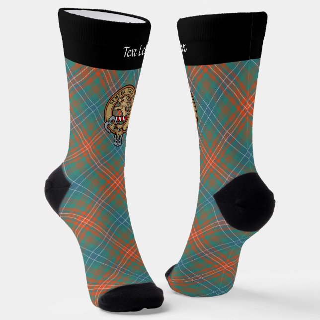 Clan Wilson Wappen über antikes Tartan Socken (Gewinkelt)