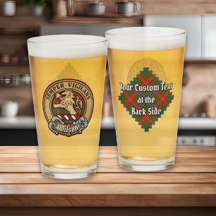 Clan Wilson Wappen über das moderne Tartan Glas