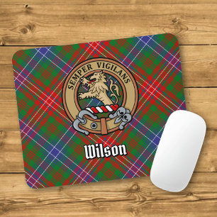 Clan Wilson Wappen über das moderne Tartan Mousepad