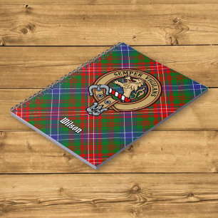 Clan Wilson Wappen über das moderne Tartan Notizblock