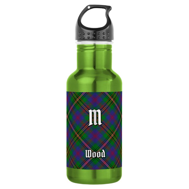 Clan Wood Tartan Edelstahlflasche (Vorderseite)
