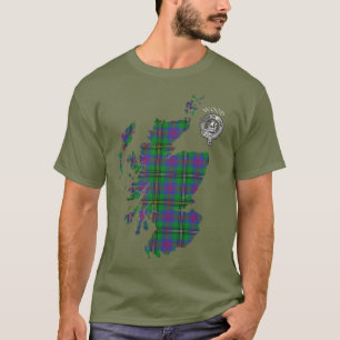 Clan Wood Wappen & Tartan Karte T-Shirt