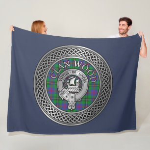 Clan Wood Wappen & Tartan Knot Fleecedecke