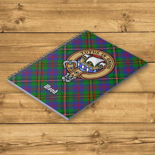Clan Wood Wappen über Tartan Notizblock