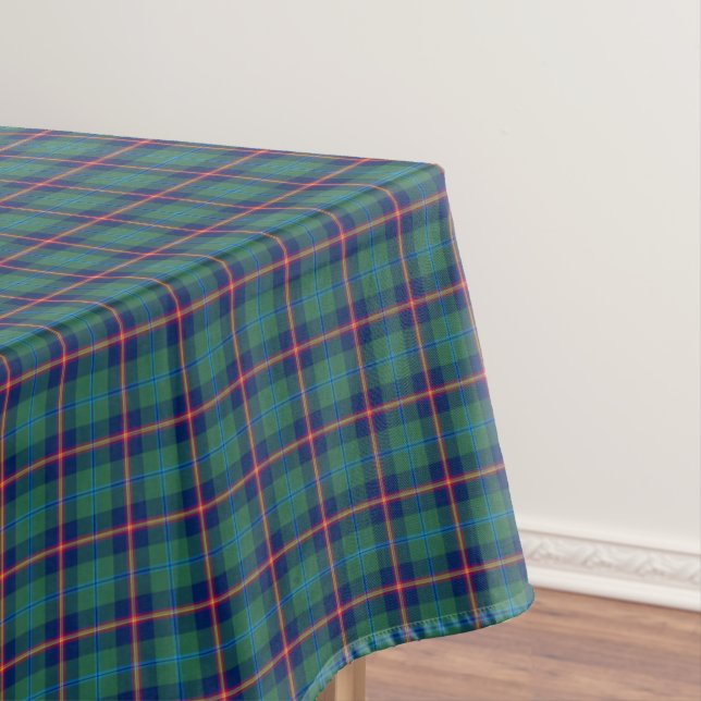 Clan Young Green und Blue Scottish Tartan Tischdecke (Beispiel)