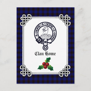 Clan Zuhause Wappen Abzeichen & Tartan Holiday Postkarte