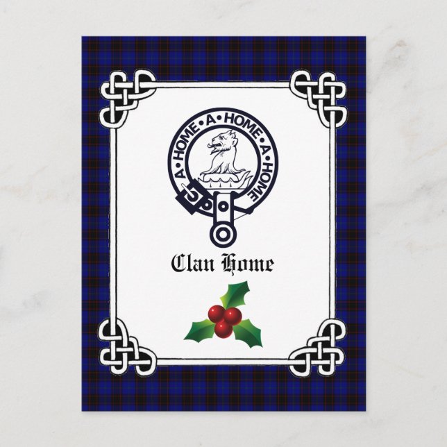 Clan Zuhause Wappen Abzeichen & Tartan Holiday Postkarte (Vorderseite)