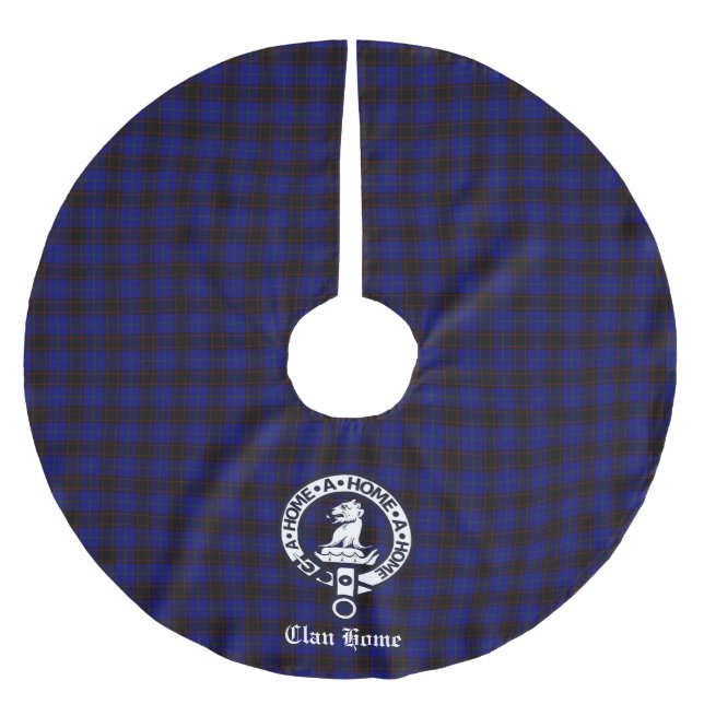 Clan Zuhause Wappen Abzeichen und Tartan Polyester Weihnachtsbaumdecke (Vorderseite)