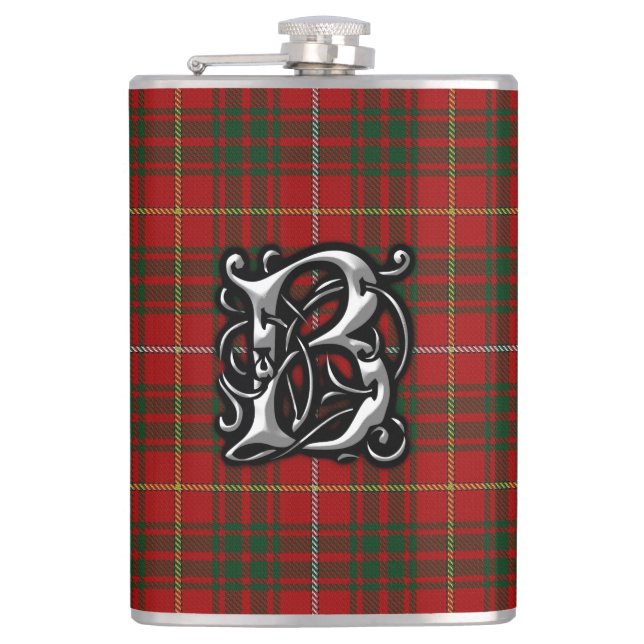 ClanBrucetartan-alte Schottland-Flasche Flachmann (Vorderseite)