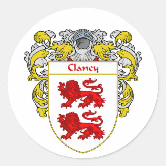 Clancy Coat of Arms (Mantled) Runder Aufkleber