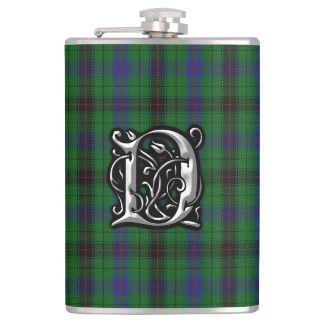 ClanDavidsontartan-alte Schottland-Flasche Flachmann (Vorderseite)
