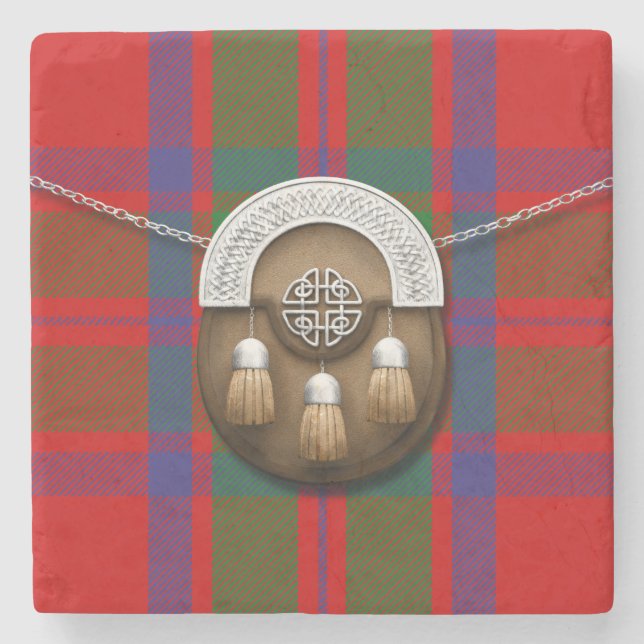 ClanMacKintosh Tartan und Sporran Steinuntersetzer (Vorderseite)