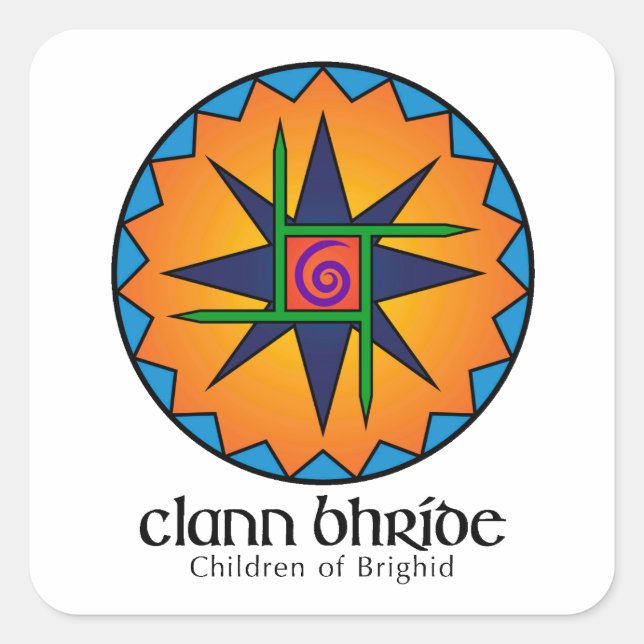 Clann Bhride Square Stickers in zwei Größen verfüg (Vorderseite)