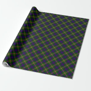 Clanranald tartan blau grün kariert geschenkpapier
