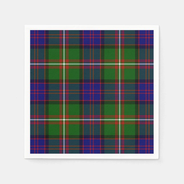 Clanranald tartan blau grün kariert serviette (Vorderseite)