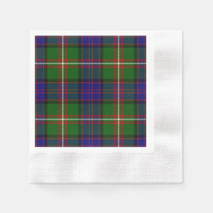 Clanranald tartan blau grün kariert serviette