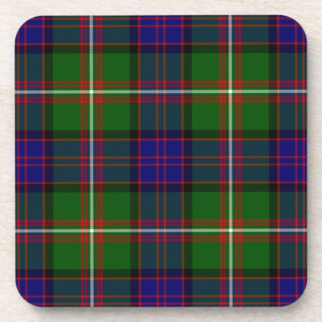 Clanranald tartan blau grün kariert untersetzer (Vorderseite)