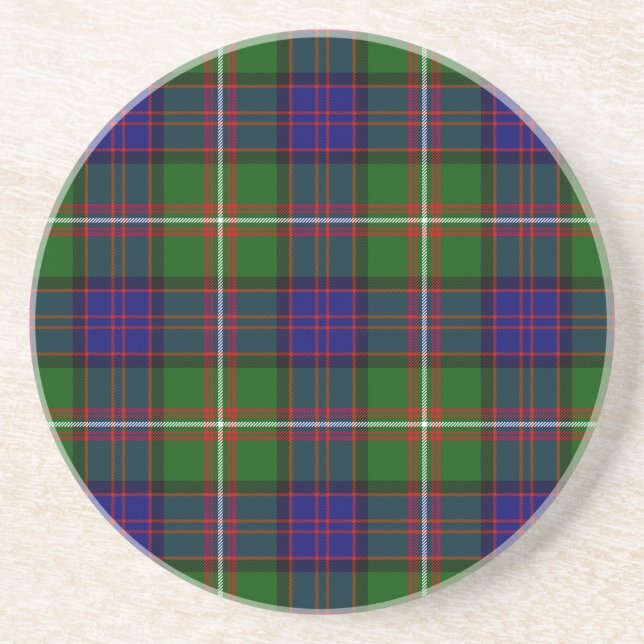 Clanranald tartan blau grün kariert untersetzer (Vorne)