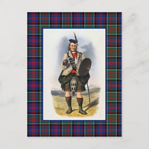 Clanranald Vintag Illustration Tartan Frame Postkarte