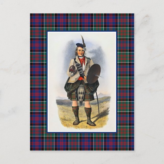 Clanranald Vintag Illustration Tartan Frame Postkarte (Vorderseite)