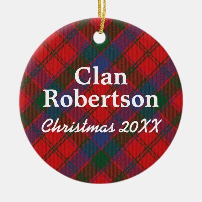 ClanRobertson Donnachaidh ScottishTartan Keramik Ornament (Vorne)