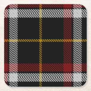 Clanschwarzer Tartan Rechteckiger Pappuntersetzer