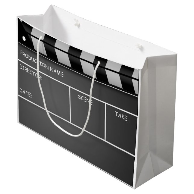 Clapperboard große Geschenk-Tasche Geschenktüte (Vorderseite Schrägansicht)