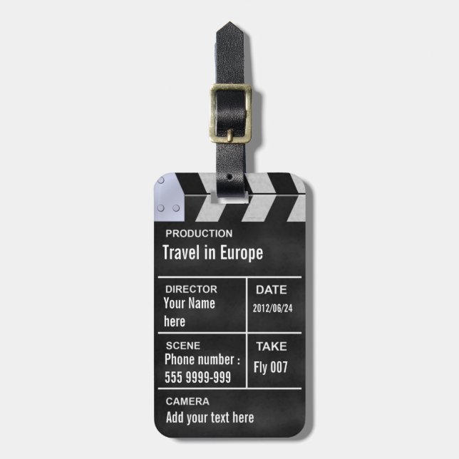 clapperboard Kino Gepäckanhänger (Vorderseite vertikal)
