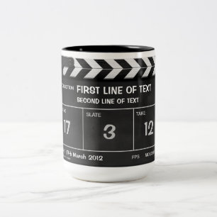 CLAPPERBOARD KLASSISCHE Tasse mit Ihrem Text