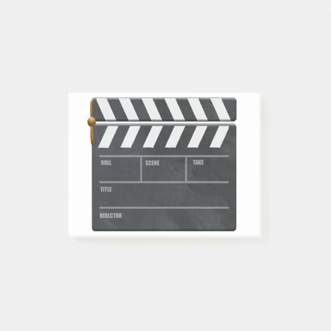 Clapperboard mit Kopierplatz für Personalisierung. Post-it Klebezettel (Vorderseite)