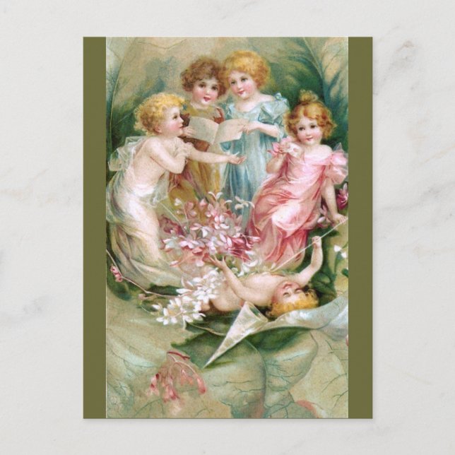 Clapsaddle: Charmante Fairies 2 Postkarte (Vorderseite)
