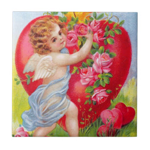 Clapsaddle: Cherub der Liebe Fliese