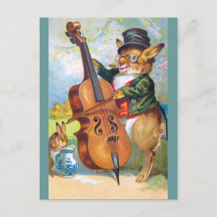 Clapsaddle: Hase mit Cello Postkarte