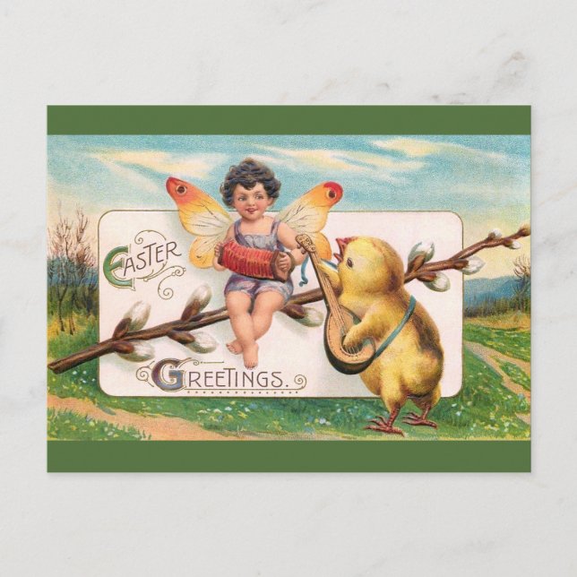 Clapsaddle: Musik Ostern erleben Feiertagspostkarte (Vorderseite)