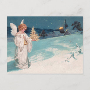 Clapsaddle: Weihnachtsengel mit Glocke Feiertagspostkarte