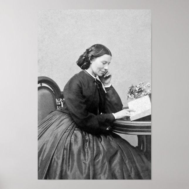Clara Barton Reading Portrait - 1865 Poster (Vorne)