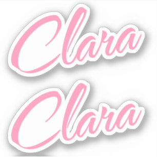 Clara Decorative Name in Pink x2 Aufkleber
