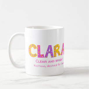 Clara Girls nennen rosa Sterne lila Blume Kaffeetasse