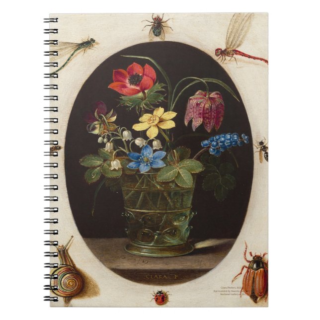 Clara Peeters Stillleben mit Blumen Notizbuch Notizblock (Vorderseite)
