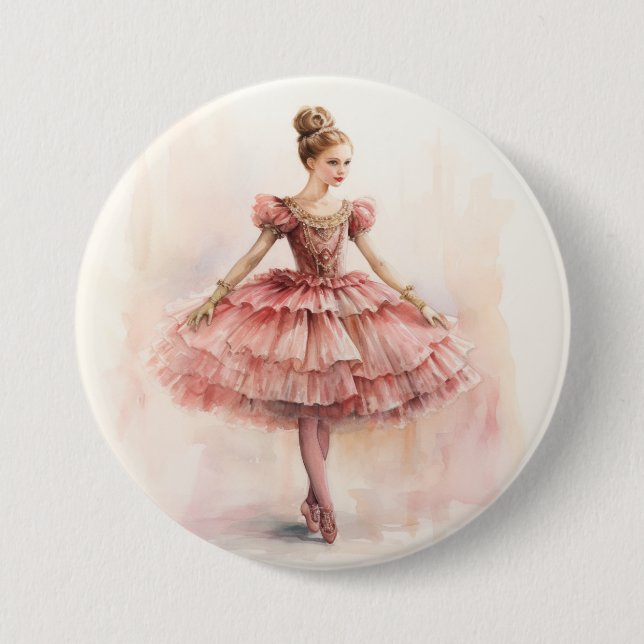 Clara (Red Hair) from The Nutcracker Ballet Button (Vorderseite)